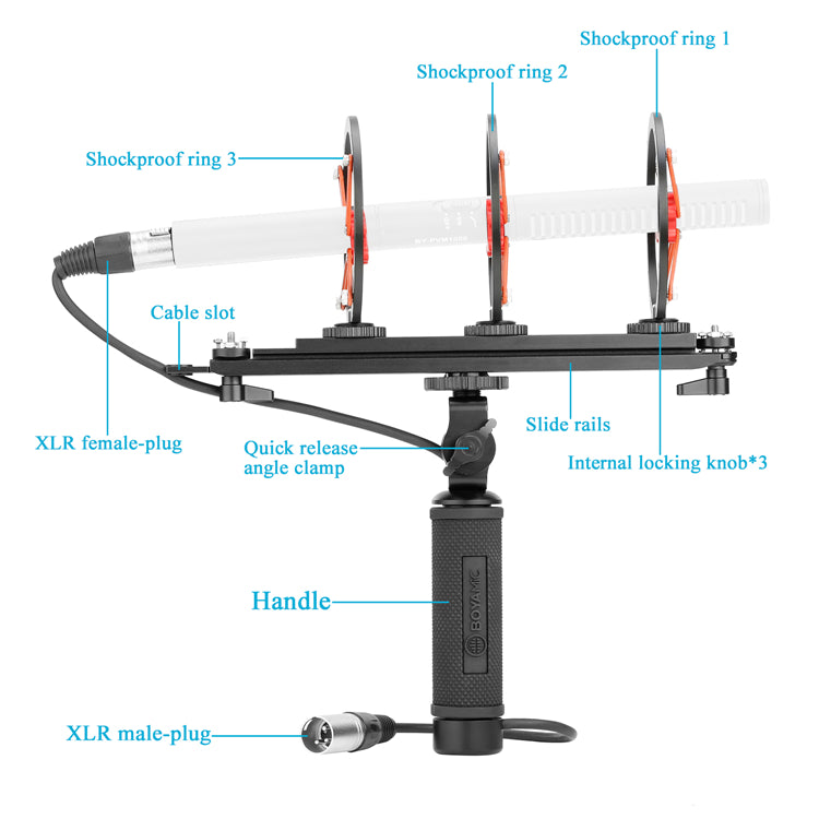 BOYA BY-WS1000 Mic Blimp Wind Shield Suspension System Accessories for Shotgun Microphone