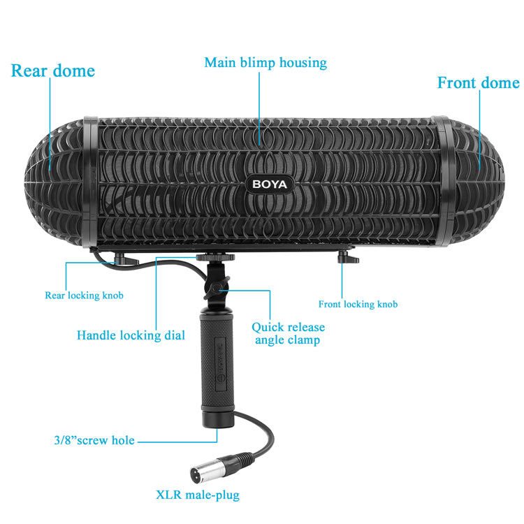 BOYA BY-WS1000 Mic Blimp Wind Shield Suspension System Accessories for Shotgun Microphone