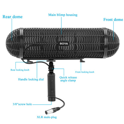 BOYA BY-WS1000 Mic Blimp Wind Shield Suspension System Accessories for Shotgun Microphone