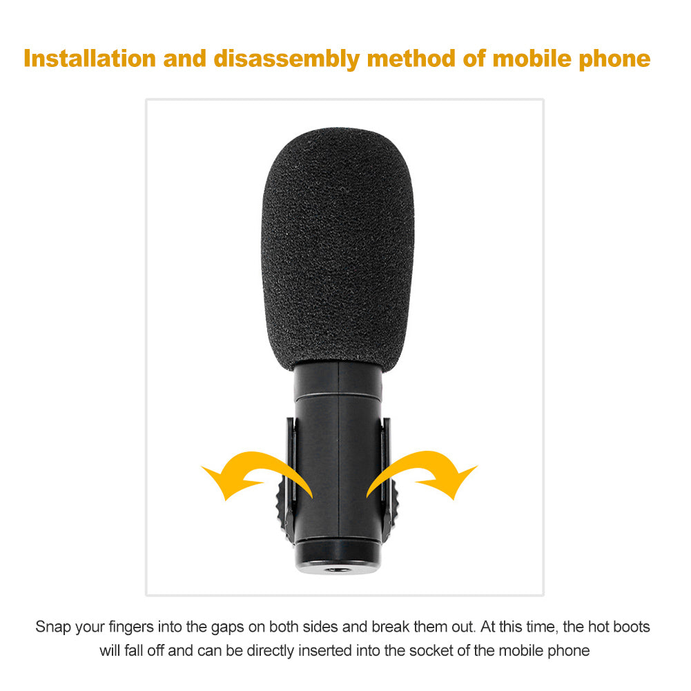 3.5mm External Stereo Condenser Microphone for DSLR Camera Vlog Interview Video Recording Microphone