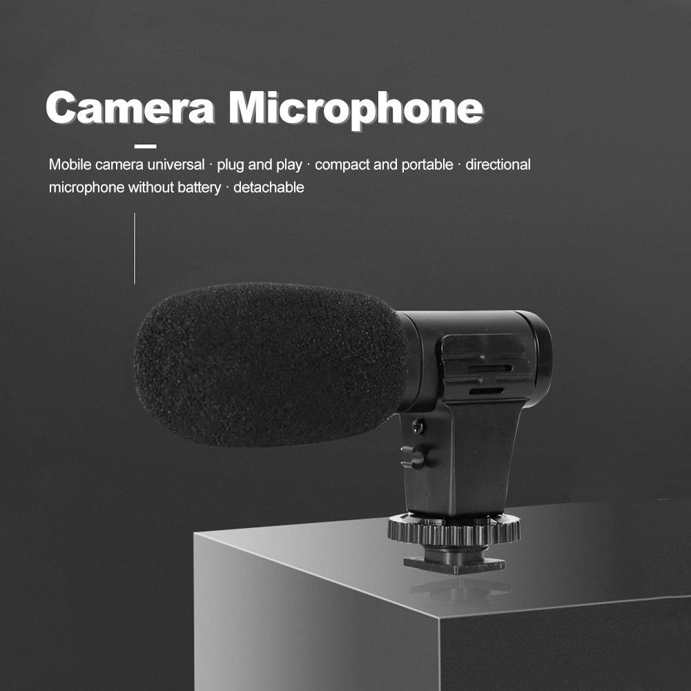 3.5mm External Stereo Condenser Microphone for DSLR Camera Vlog Interview Video Recording Microphone