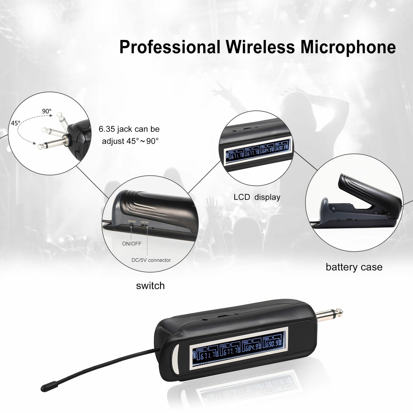 SHENGFU PRO-4T Multifunctional Wireless Microphone Headset UHF Adjustable 4-channel Universal Wireless Condenser Mic for Teaching