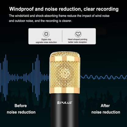 PULUZ Podcast Microphone USB Sound Card Kit Professional Studio Live Sound Mixer with Long Arm for Streaming/Gaming/Recording/Singing/Tiktok/YouTube/PC/Computer