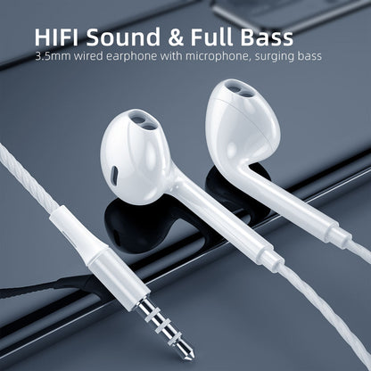 ESSAGER EJ01 3.5mm Wired Control Deep Bass Earphone 1.2m Music Mobile Phone Headset Earbuds for iPhone Huawei