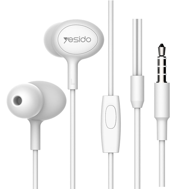 YESIDO YH13 Sports 3.5mm Wire Control In-ear Earphone Noise Reduction Ergonomic Music Headphone