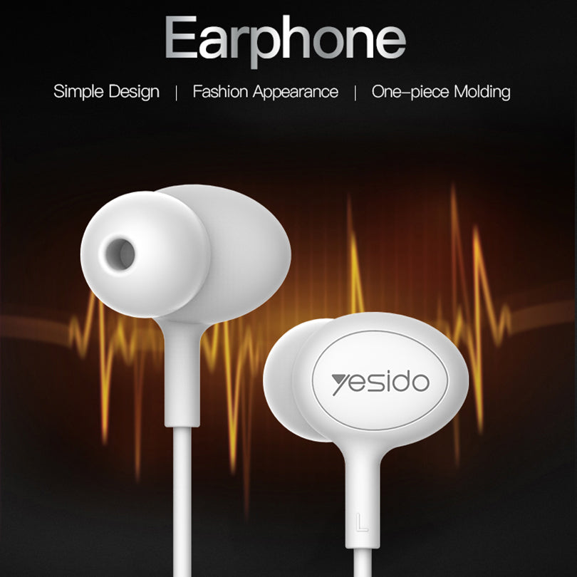 YESIDO YH13 Sports 3.5mm Wire Control In-ear Earphone Noise Reduction Ergonomic Music Headphone