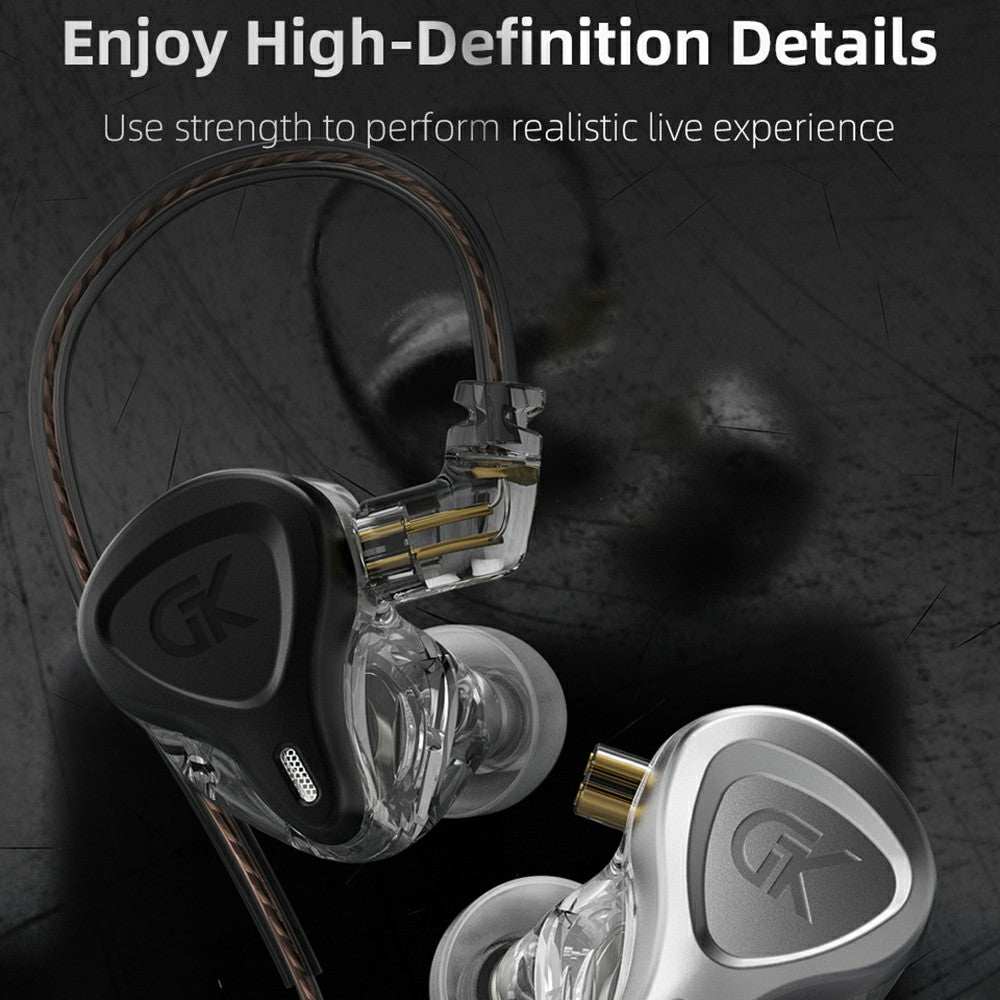 GK G5 [No Mic] Metal In-ear Headphones Bass HiFi Noise Canceling Earphones for Sports Gaming