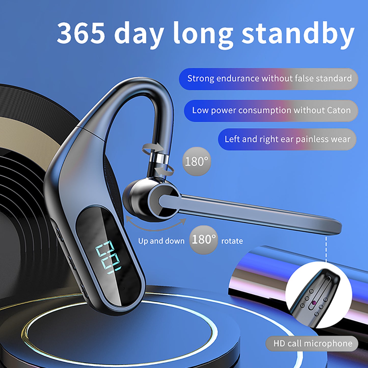 KJ12 Wireless Bluetooth Headphone Noise Reduction Hands-free Business Earphone