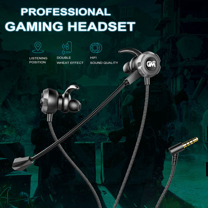 TF-3 HiFi Stereo Headset 3.5mm Wired E-Sports Gaming Music In-ear Earphone with Dual Microphone