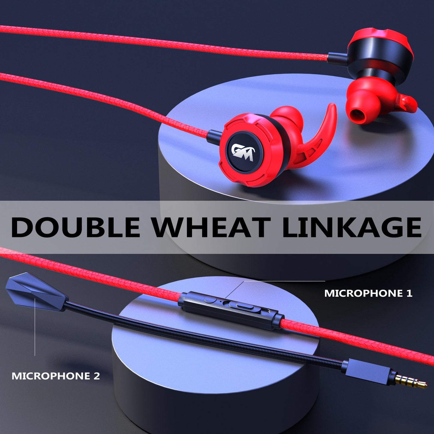 TF-3 HiFi Stereo Headset 3.5mm Wired E-Sports Gaming Music In-ear Earphone with Dual Microphone