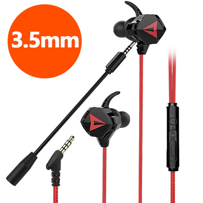 G5 3.5mm Wired In-ear Gaming Headphone Mobile PC Gamer Earphone with Ear Hooks