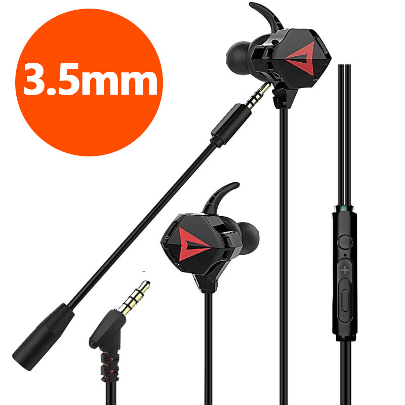 G5 3.5mm Wired In-ear Gaming Headphone Mobile PC Gamer Earphone with Ear Hooks