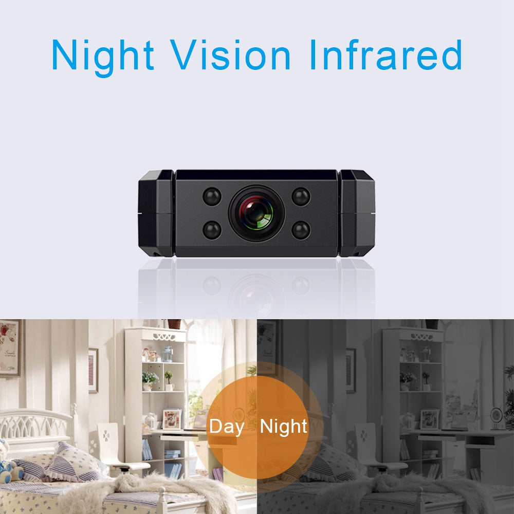 MD90S 1080P HD Mini Camera with 180-Degree Rotating Lens Wireless Camera Infrared Night Vision Motion Detection DV Surveillance Recorder