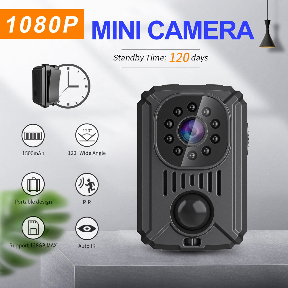 MD31 1080P HD Mini Camera PIR Surveillance Monitor Camera Home Security Device Support 8-128G TF Card (Battery Powered)