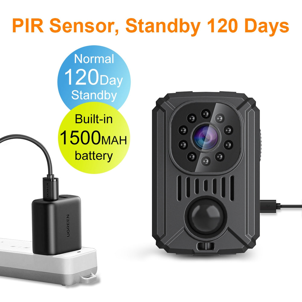 MD31 1080P HD Mini Camera PIR Surveillance Monitor Camera Home Security Device Support 8-128G TF Card (Battery Powered)