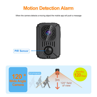 MD31 1080P HD Mini Camera PIR Surveillance Monitor Camera Home Security Device Support 8-128G TF Card (Battery Powered)