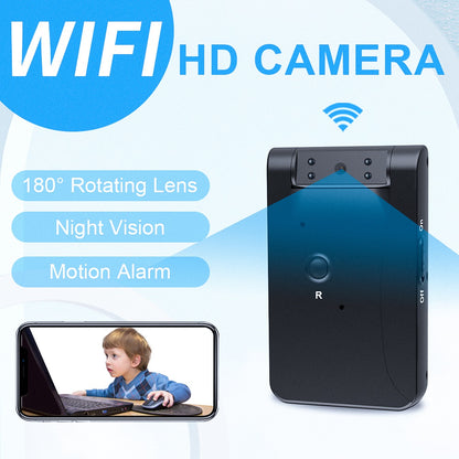 WD7 HD Camera Wireless WiFi Webcam with 180-Degree Rotating Lens Indoor Home Surveillance Monitor Camera Support Motion Detection Alarm Function