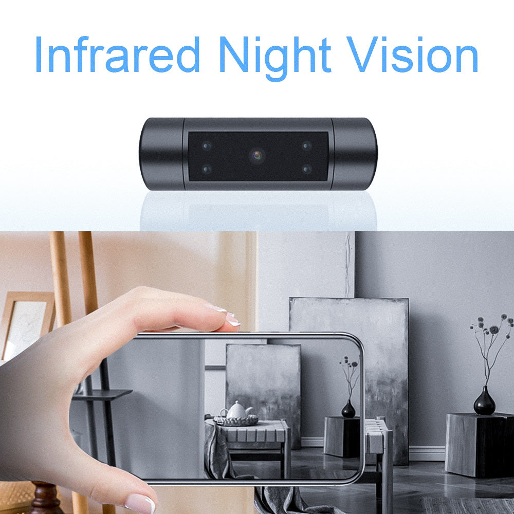 WD7 HD Camera Wireless WiFi Webcam with 180-Degree Rotating Lens Indoor Home Surveillance Monitor Camera Support Motion Detection Alarm Function