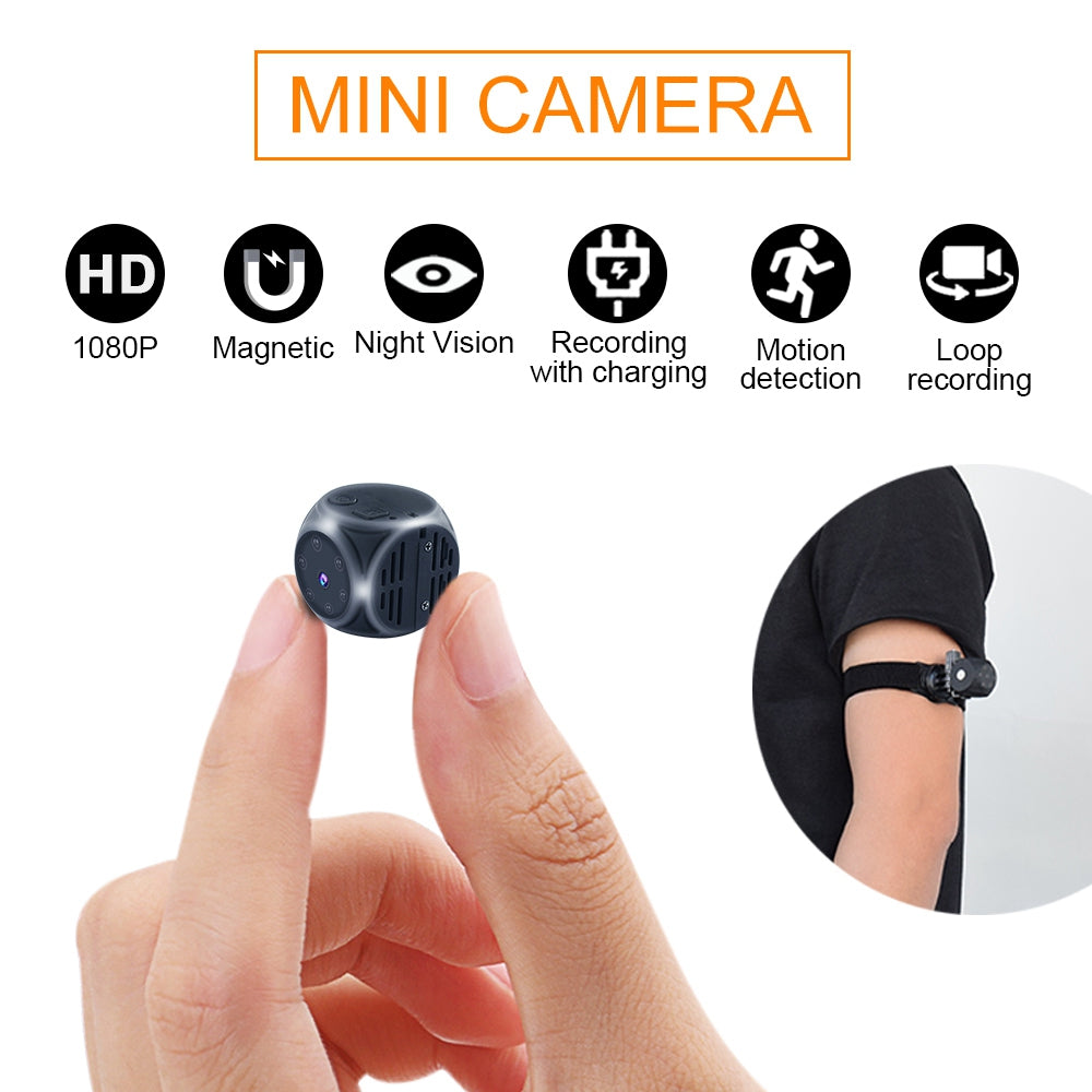 MD21 1080P HD Mini Camera Wireless Action Camera for Video Recording Outdoor Sports Camera with Bandage / Camera Holder