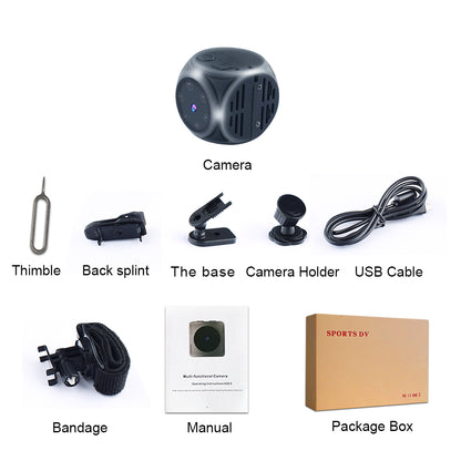 MD21 1080P HD Mini Camera Wireless Action Camera for Video Recording Outdoor Sports Camera with Bandage / Camera Holder