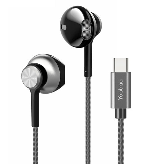 YOOBAO YBL-8 Type-C Aluminum Alloy Plug Wired Headphones Stereo Semi-in-ear Earphones