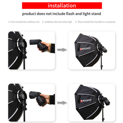 TRIOPO KX65 Hot Shoe Foldable Flash Diffuser Softbox Spotlighting Cloth Photo Diffuser Soft Light Box