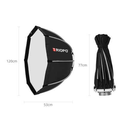 TRIOPO K120 120cm Octagon Softbox Diffuser Reflector w/Bowens Mount Light Box for Photography Studio