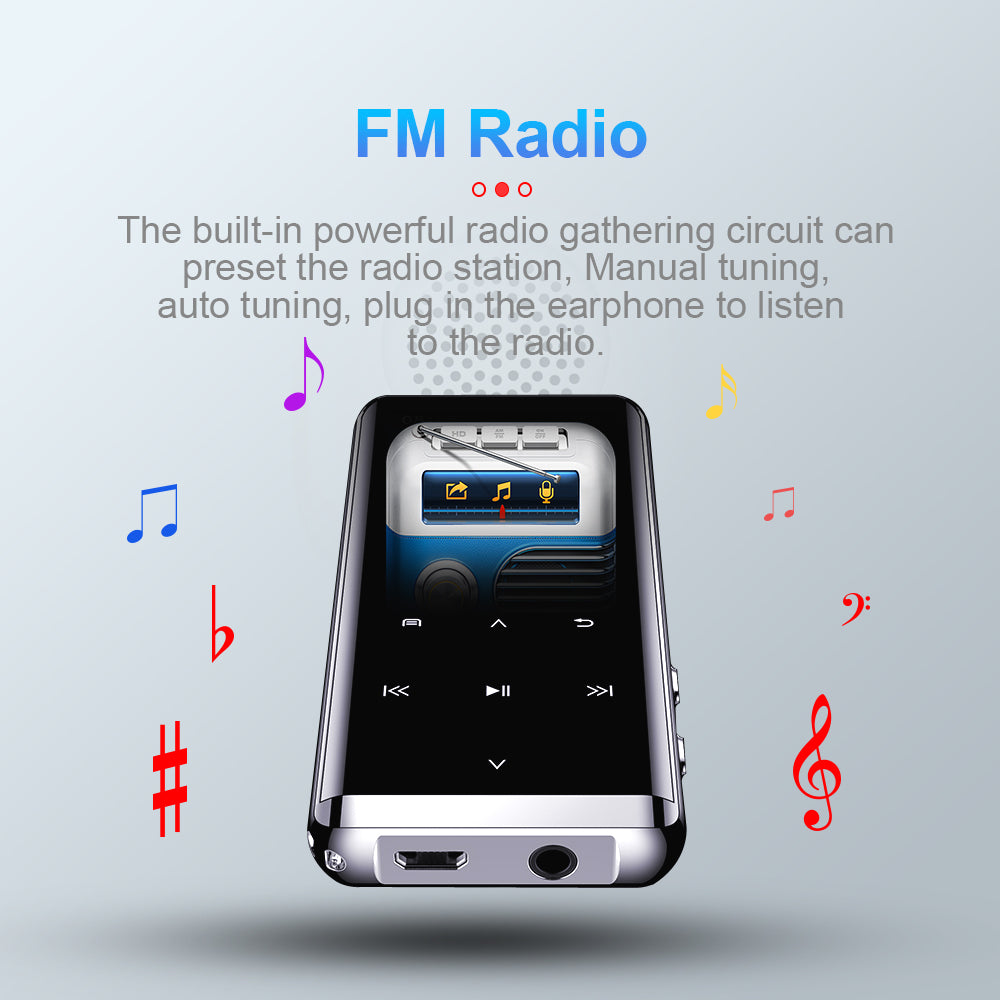 M13 16GB Portable Voice Activated Audio Recorder Bluetooth MP3 Player FM Radio Mini Voice Recorder with Earphone