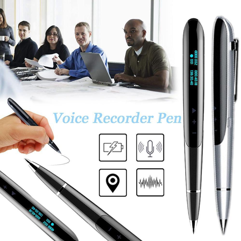 Q9 4GB Digital Voice Recorder Pen with OLED Display + Writing Pen 2 in 1 for News Interviews Business Negotiations Meeting