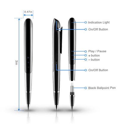 Q9 4GB Digital Voice Recorder Pen with OLED Display + Writing Pen 2 in 1 for News Interviews Business Negotiations Meeting