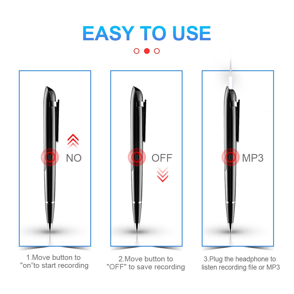 Q9 4GB Digital Voice Recorder Pen with OLED Display + Writing Pen 2 in 1 for News Interviews Business Negotiations Meeting