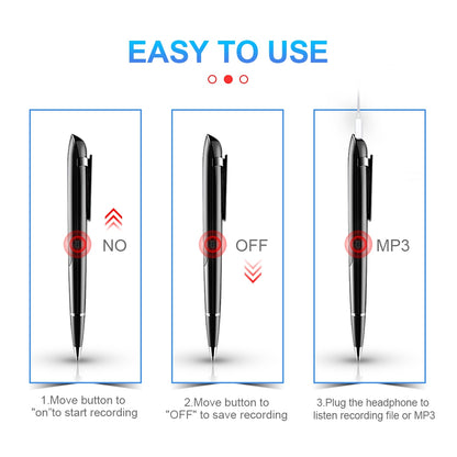 Q9 4GB Digital Voice Recorder Pen with OLED Display + Writing Pen 2 in 1 for News Interviews Business Negotiations Meeting