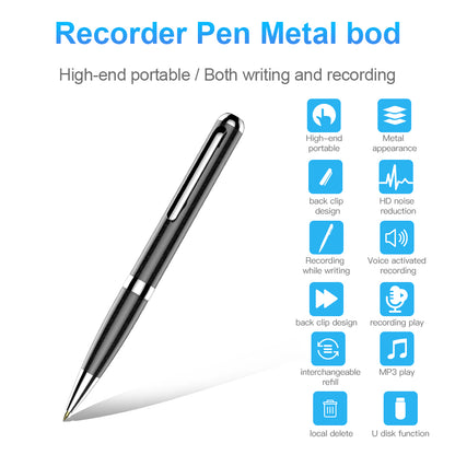 Q96 64GB Audio Recording Dictaphone Voice-activated Recording Writeable Digital Voice Recorder Pen