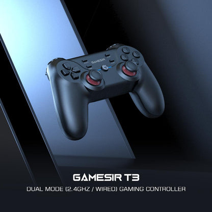 GAMESIR T3 Wired/2.4G Wireless Gamepad Turbo Function 3-Gear Vibrate  Game Controller Joystick