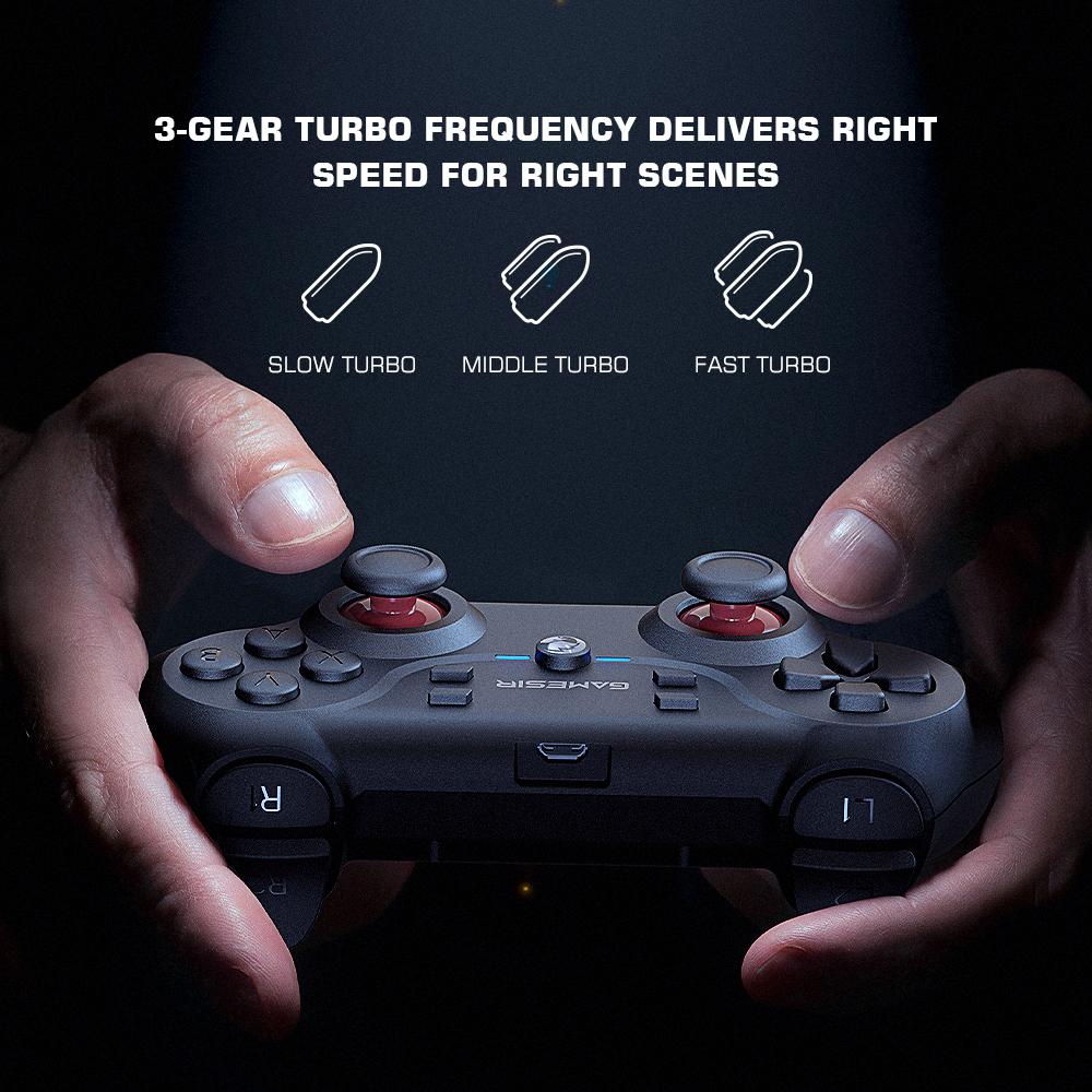 GAMESIR T3 Wired/2.4G Wireless Gamepad Turbo Function 3-Gear Vibrate  Game Controller Joystick