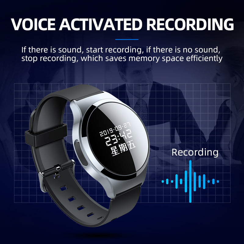 S8 8GB Voice Recorder Bracelet Sound Voice Activated Recording Device Digital Watch for Lectures Meetings Interviews Classes