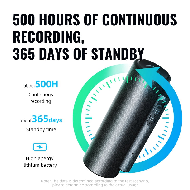 Q76 32GB Strong Magnetic Mini Voice Activated Recorder 365-Day Standby Timestamp Time Data Syncing for Lectures Meetings Interviews