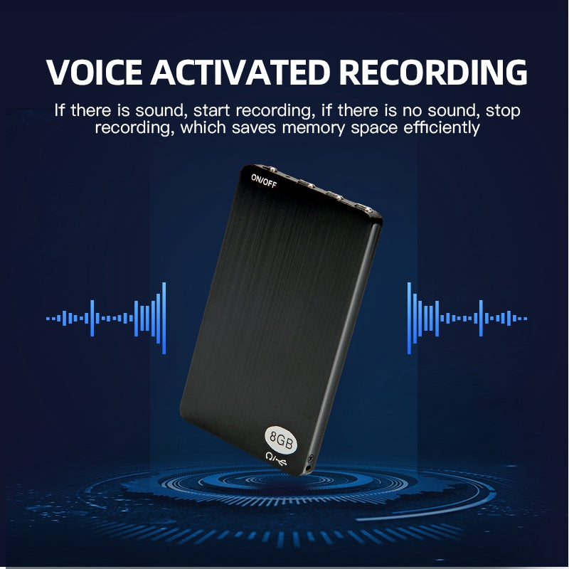 M2 16GB Intelligent Sound Reduction Voice Recorder Mini Audio Recording Storage Device with MP3 Playback for Lectures Meetings Classes