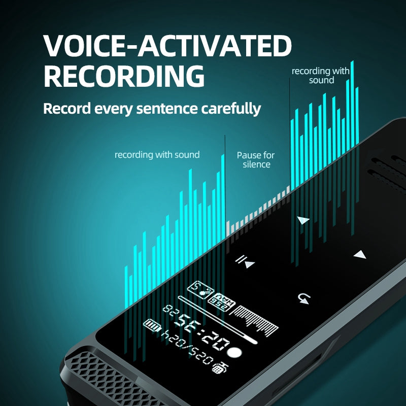 Q55 8GB Voice-to-Text Touch Screen Audio Recorder Zinc Alloy MP3 Playback One-Key Recording Voice Recording Device for Lectures Meetings Classes