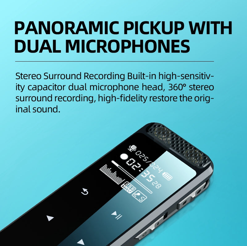 Q55 32GB Expandable DSP 8-Core Noise Reduction Audio Recorder Dual-Mic HD Voice Activated Recorder for Lectures Meetings Classes