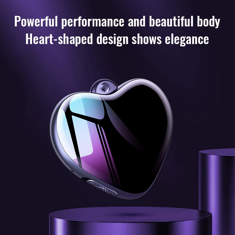 Q66 16GB Heart-Shaped Pendant Voice Recorder Mini HD Audio Recording Storage Device for Lectures Meetings Classes