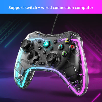 S03 For Nintendo Switch RGB Bluetooth Game Controller Transparent Black Gamepad Console