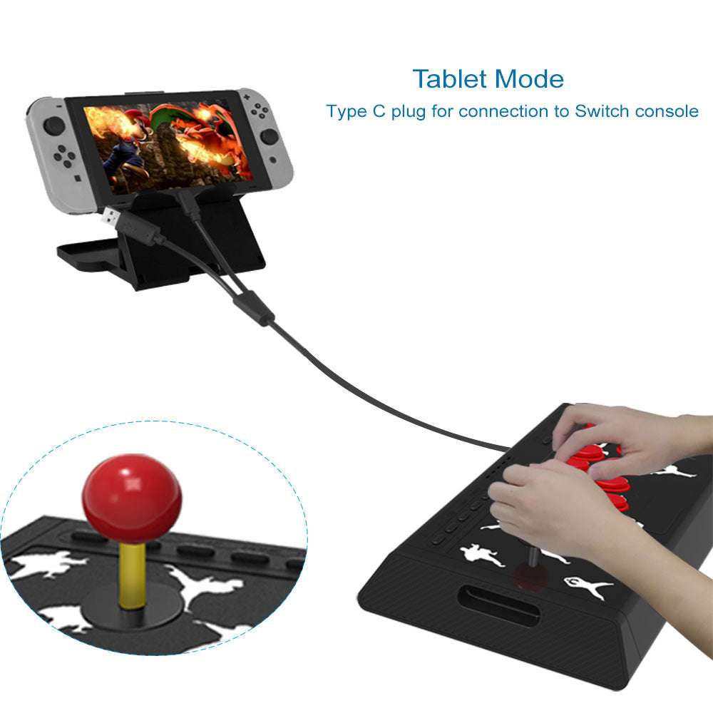 JYS Arcade Combat Stick Joystick Game Controller for PC X-input/Nintendo Switch