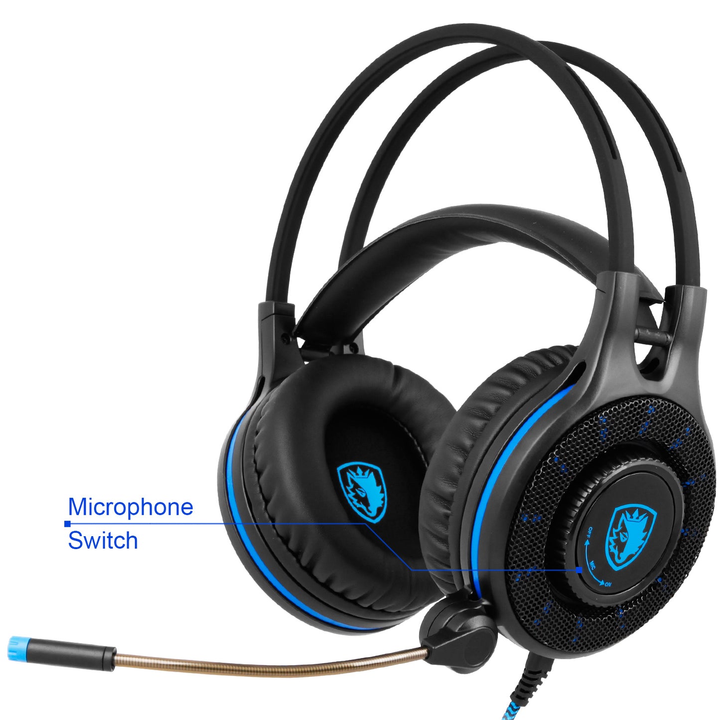 SADES SA936 Over-ear Gaming Headphone Stereo 3.5mm Jack Corded Headphone Headset with Mic