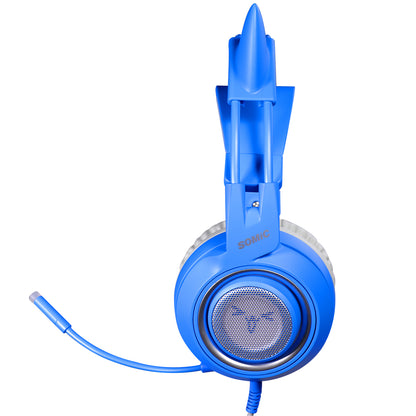 SOMIC G952 Blue Head-mounted Headset Cute Cat Ear 3.5MM Gaming Headphone