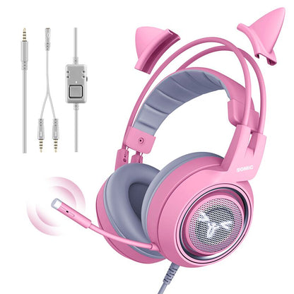 SOMIC G951S Pink Stereo Gaming Headset with Mic for for PC PS4 Laptop