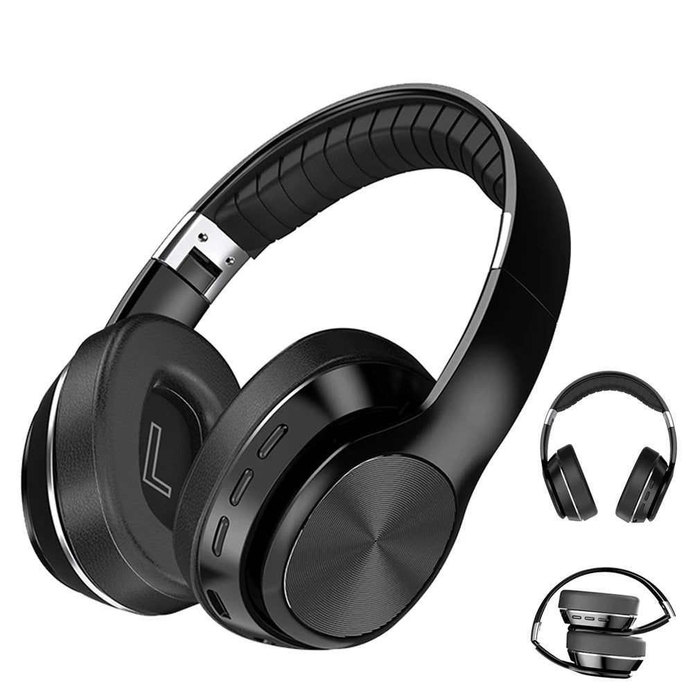 Noise Canceling Headphones Bluetooth 5.0 Foldable Headset Over Ear Stereo Wireless Earphones for PC Cell Phones