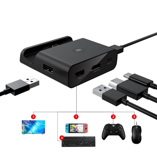 USB 3.0 Console Video Converter Fast Charging Dock Station for Nintendo Switch Type C to TV Adapter