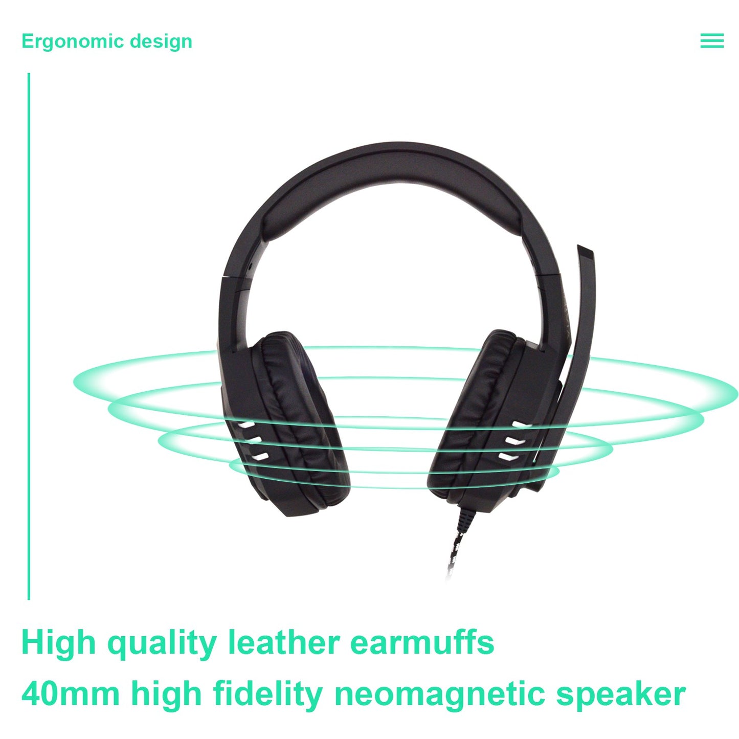 SADES AH-38 Over Ear Gaming Headset Wired Headphone Music Stereo Earphone with Mic for PC Laptop