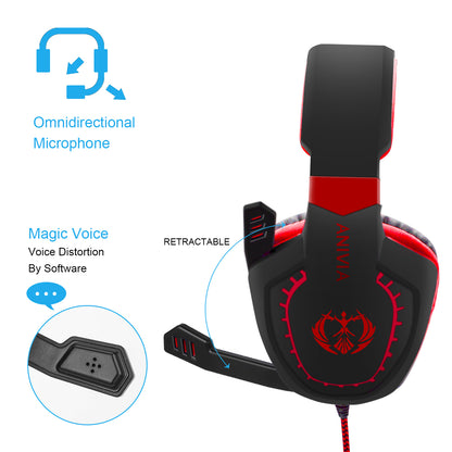 SADES AH-28 Wired Gaming Headphone Headset with Microphone Gamer PC Over Ear Earphone for Laptop